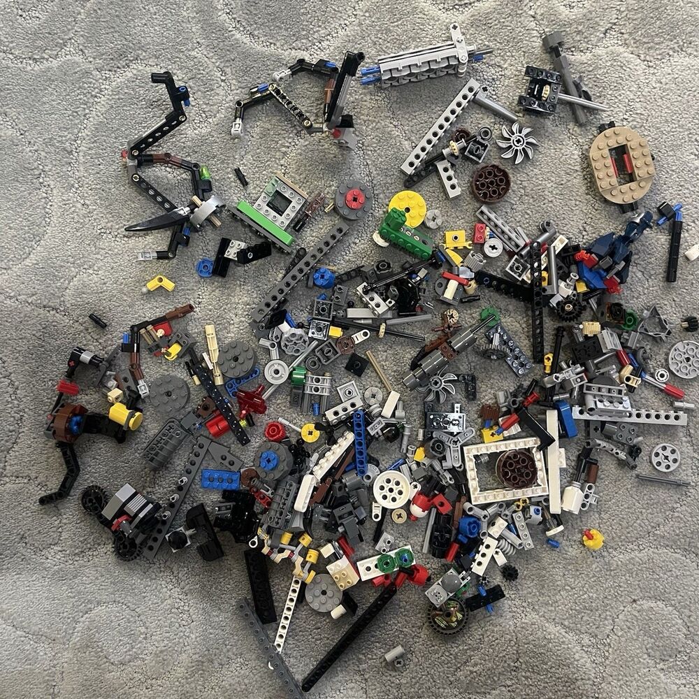 200+ Small Lego Technic Pieces Lot: connectors pins axles liftarm bush rods Arms